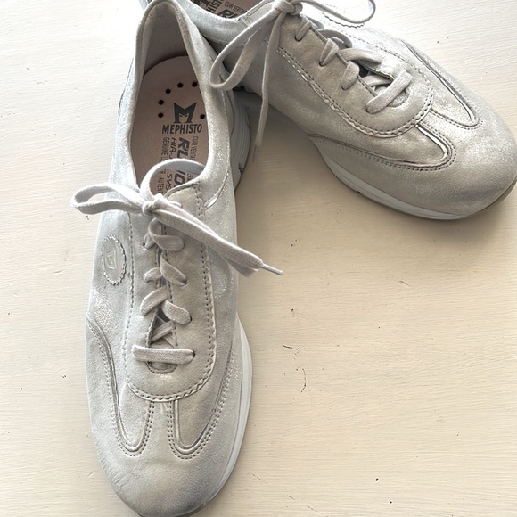MEPHISTO RUNOFF AIRJET SYSTEM ladies light gray/metallic sneakers size 11 - Picture 2 of 12